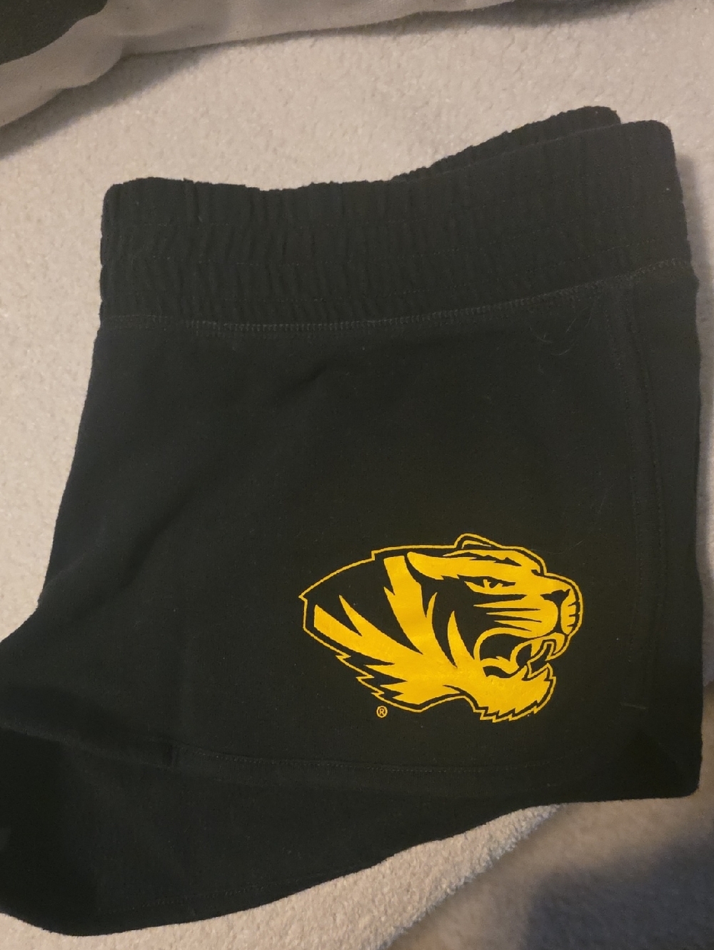 PINK Victoria's Secret Black MIZZOU SHORTS  W/ Pink Logo